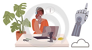 Customer Service Agent Using AI Assistance for Efficient Problem Solving