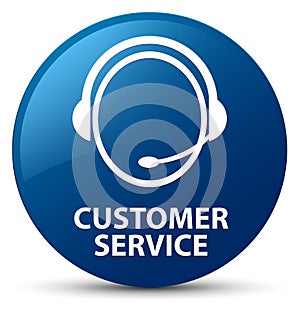 Customer service (customer care icon) blue round button