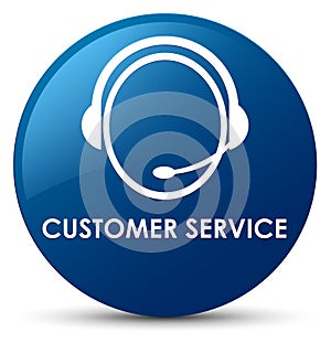 Customer service (customer care icon) blue round button