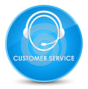 Customer service (customer care icon) elegant cyan blue round bu