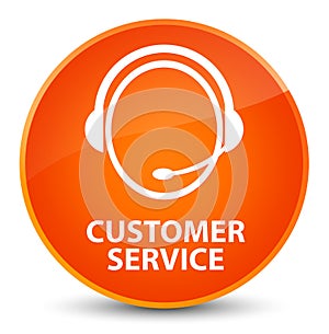 Customer service (customer care icon) elegant orange round button