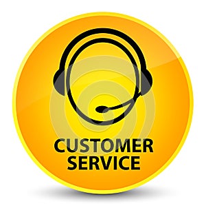 Customer service (customer care icon) elegant yellow round button