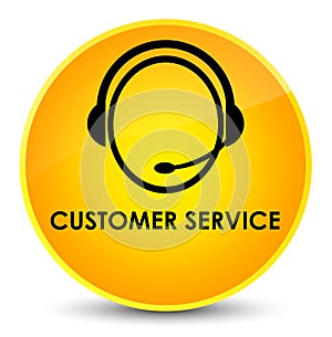 Customer service (customer care icon) elegant yellow round button