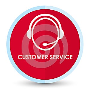 Customer service (customer care icon) flat prime red round button