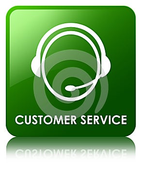 Customer service (customer care icon) green square button