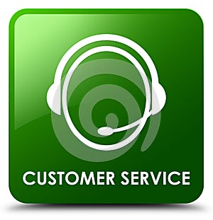 Customer service (customer care icon) green square button