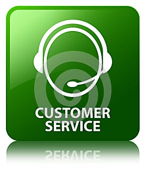 Customer service (customer care icon) green square button