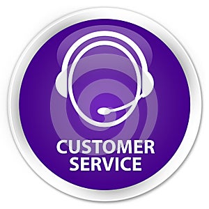 Customer service (customer care icon) premium purple round button