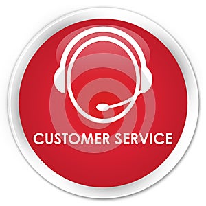Customer service (customer care icon) premium red round button