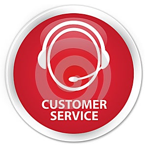 Customer service (customer care icon) premium red round button