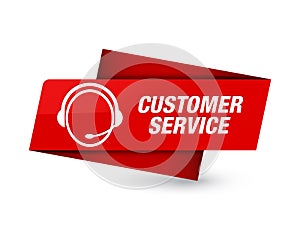 Customer service (customer care icon) premium red tag sign