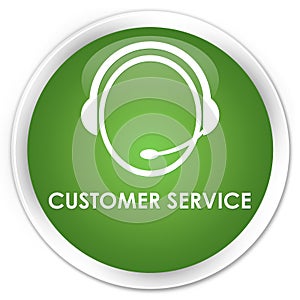 Customer service (customer care icon) premium soft green round b