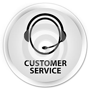 Customer service (customer care icon) premium white round button