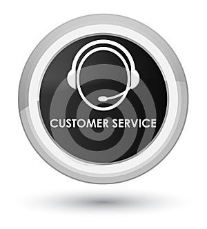 Customer service (customer care icon) prime black round button