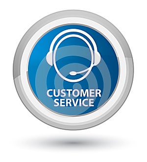 Customer service (customer care icon) prime blue round button