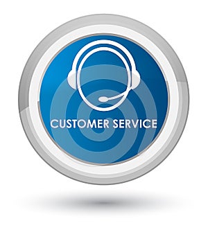 Customer service (customer care icon) prime blue round button