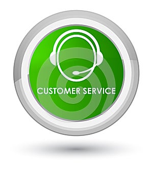 Customer service (customer care icon) prime green round button