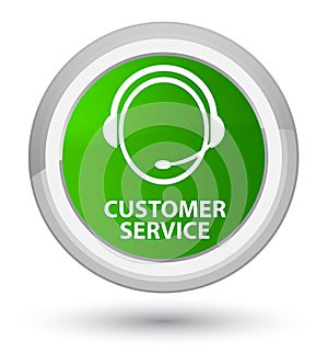 Customer service (customer care icon) prime green round button