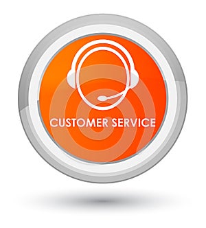 Customer service (customer care icon) prime orange round button