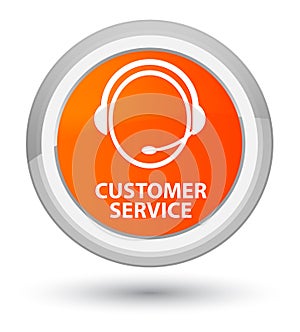 Customer service (customer care icon) prime orange round button