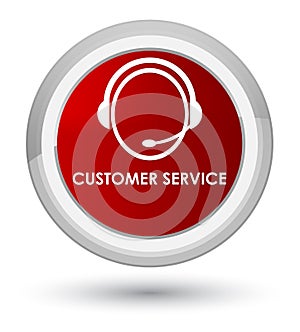 Customer service (customer care icon) prime red round button