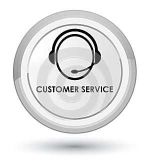 Customer service (customer care icon) prime white round button