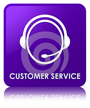 Customer service (customer care icon) purple square button