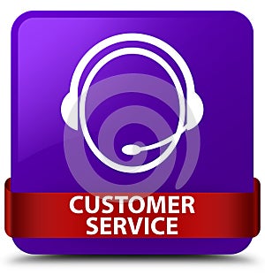 Customer service (customer care icon) purple square button red r