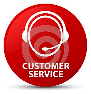 Customer service (customer care icon) red round button