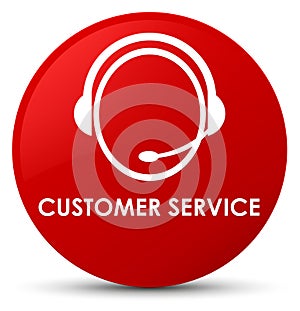 Customer service (customer care icon) red round button