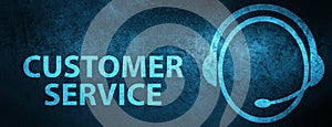 Customer service (customer care icon) special blue banner background