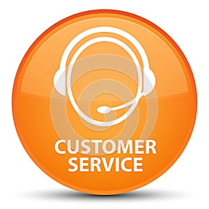 Customer service (customer care icon) special orange round button