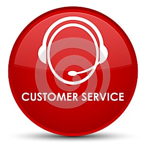 Customer service (customer care icon) special red round button