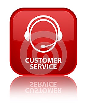 Customer service (customer care icon) special red square button