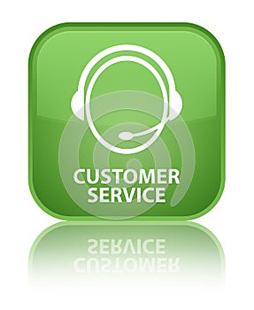 Customer service (customer care icon) special soft green square