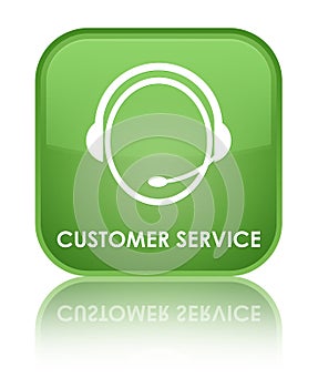 Customer service (customer care icon) special soft green square