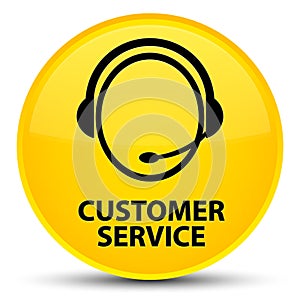 Customer service (customer care icon) special yellow round button