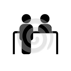 Customer service desk icon. Reception symbol