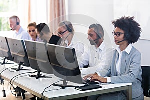 Customer Service Executives Working In Call Center