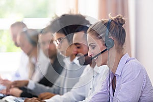 Customer Service Executives Working In Call Center