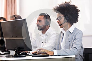 Customer Service Executives Working In Call Center