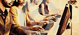 Customer service executives working