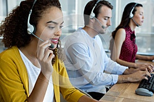 Customer service executives working