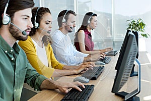 Customer service executives working