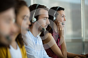 Customer service executives working