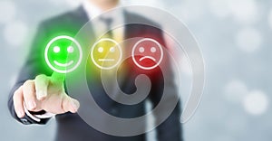 Customer service experience and business satisfaction survey concept