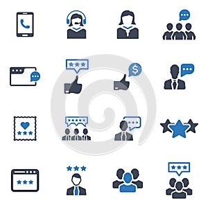 Customer Service Icon Set - Blue Version