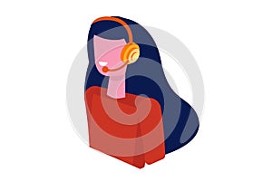 Customer service isometric icon. Call center avatar.