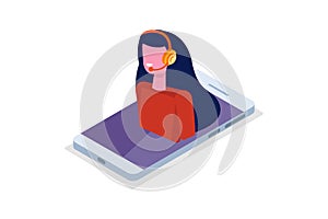 Customer service isometric icon. Call center avatar.