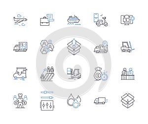 Customer service line icons collection. Satisfaction, Communication, Support, Courtesy, Assistance, Responsiveness